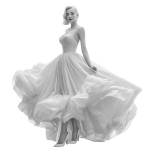Elegant Ball Gown Model Vinyl Car Decal Sticker – Waterproof & UV-Resistant 
