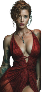 Crimson Femme Fatale Vinyl Car Decal Sticker – Waterproof & UV-Resistant 