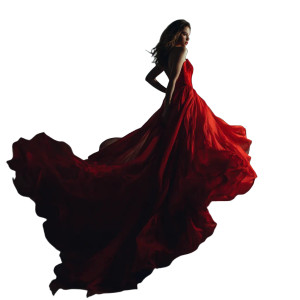 Elegant Red Gown V4 Vinyl Car Decal Sticker – Waterproof & UV-Resistant 