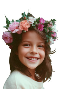 Retro Flower Child Vinyl Car Decal Sticker – Waterproof & UV-Resistant 