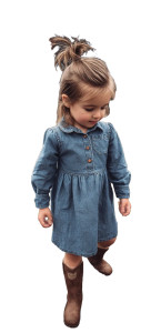 Girl In Denim Dress Vinyl Car Decal Sticker – Waterproof & UV-Resistant 