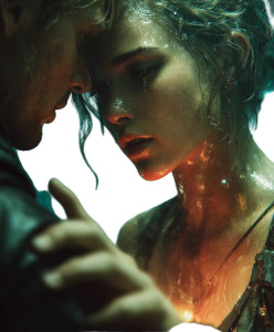 Futuristic Romance Vinyl Car Decal Sticker – Waterproof & UV-Resistant 