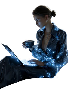 Cyberpunk Coffee Moment Vinyl Car Decal Sticker – Waterproof & UV-Resistant 