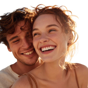 Happy Young Couple V3 Vinyl Car Decal Sticker – Waterproof & UV-Resistant 