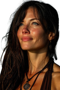 Beach Stroll Brunette Vinyl Car Decal Sticker – Waterproof & UV-Resistant 