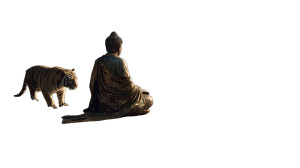 Golden Buddha Tiger Vinyl Car Decal Sticker – Waterproof & UV-Resistant 