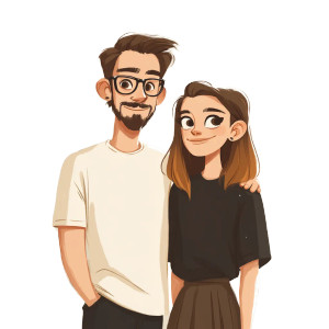 Cozy Cartoon Couple Vinyl Car Decal Sticker – Waterproof & UV-Resistant Cozy Cartoon Couple Vinyl Car Decal Sticker – Waterproof & UV-Resistant
