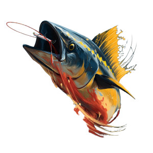 Yellowfin Tuna Bite Vinyl Car Decal Sticker – Waterproof & UV-Resistant 