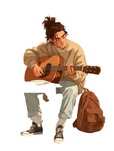 Young Guitarist V2 Vinyl Car Decal Sticker – Waterproof & UV-Resistant 