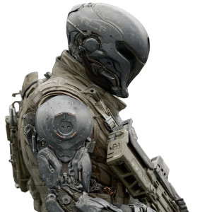 Futuristic Tech Soldier Vinyl Car Decal Sticker – Waterproof & UV-Resistant 