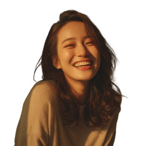 Laughing Korean Woman V2 Vinyl Car Decal Sticker – Waterproof & UV-Resistant 