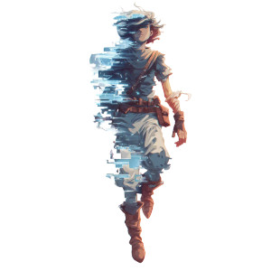 Glitching Adventurer Vinyl Car Decal Sticker – Waterproof & UV-Resistant 