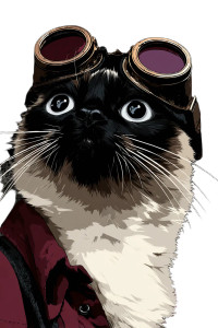 Steampunk Cat Vinyl Car Decal Sticker – Waterproof & UV-Resistant 
