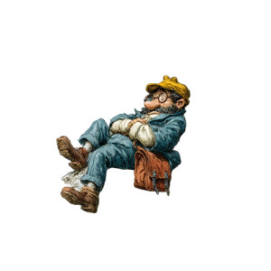 Sleeping Man Tree Vinyl Car Decal Sticker – Waterproof & UV-Resistant 