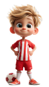 Cartoon Football Boy Vinyl Car Decal Sticker – Waterproof & UV-Resistant 