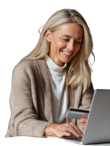 Happy Businesswoman Working Vinyl Car Decal Sticker – Waterproof & UV-Resistant 