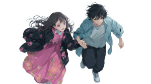 Anime Couple Running Vinyl Car Decal Sticker – Waterproof & UV-Resistant Anime Couple Running Vinyl Car Decal Sticker – Waterproof & UV-Resistant