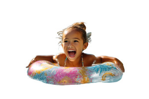 Happy Swimming Child Vinyl Car Decal Sticker – Waterproof & UV-Resistant 
