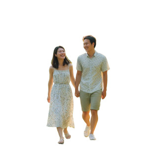 Romantic Park Stroll Vinyl Car Decal Sticker – Waterproof & UV-Resistant 