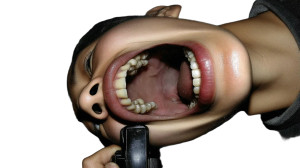 Giant Floating Mouth Vinyl Car Decal Sticker – Waterproof & UV-Resistant 
