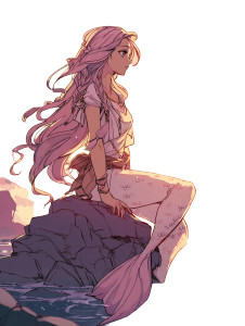 Sunset Mermaid Vinyl Car Decal Sticker – Waterproof & UV-Resistant 