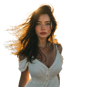 Windswept Beauty Vinyl Car Decal Sticker – Waterproof & UV-Resistant 