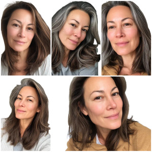 Middle Aged Woman Collage Vinyl Car Decal Sticker – Waterproof & UV-Resistant 