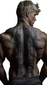 Gothic Tattooed Man Vinyl Car Decal Sticker – Waterproof & UV-Resistant 