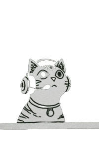 Cat With Headset Vinyl Car Decal Sticker – Waterproof & UV-Resistant 