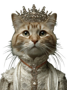 Regal Cat Portrait V3 Vinyl Car Decal Sticker – Waterproof & UV-Resistant 