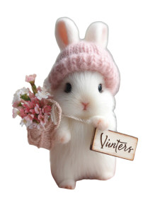 Baby Rabbit In Hat Vinyl Car Decal Sticker – Waterproof & UV-Resistant 