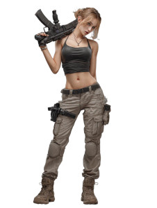 Woman Holding Gun Vinyl Car Decal Sticker – Waterproof & UV-Resistant 