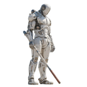 Faceless Combat Android Vinyl Car Decal Sticker – Waterproof & UV-Resistant 