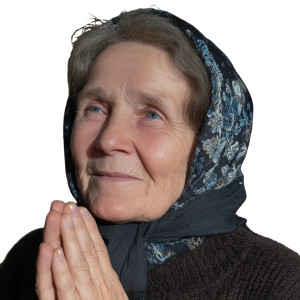 Praying Old Lady Vinyl Car Decal Sticker – Waterproof & UV-Resistant 