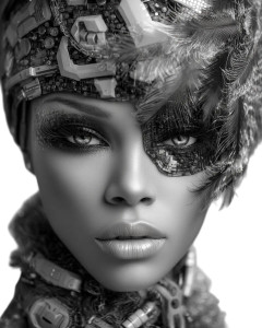 Futuristic Fashion Portrait V32 Vinyl Car Decal Sticker – Waterproof & UV-Resistant 