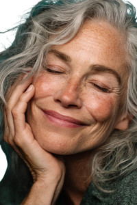Joyful Silver-Haired Woman Vinyl Car Decal Sticker – Waterproof & UV-Resistant Joyful Silver-Haired Woman Vinyl Car Decal Sticker – Waterproof & UV-Resistant