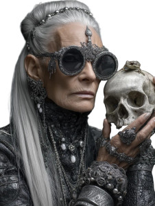 Witch With Skull Vinyl Car Decal Sticker – Waterproof & UV-Resistant 