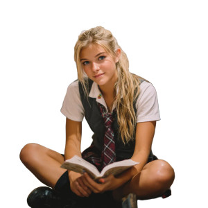 Blonde Girl Reading V2 Vinyl Car Decal Sticker – Waterproof & UV-Resistant 