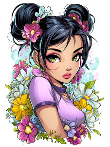Chinese Cute Girl V2 Vinyl Car Decal Sticker – Waterproof & UV-Resistant 