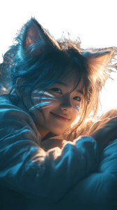 Cute Cat-Eared Girl V4 Vinyl Car Decal Sticker – Waterproof & UV-Resistant 