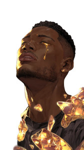 Golden Tears Portrait Vinyl Car Decal Sticker – Waterproof & UV-Resistant Golden Tears Portrait Vinyl Car Decal Sticker – Waterproof & UV-Resistant