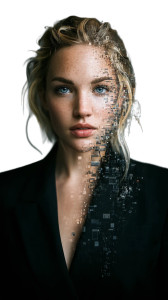 Pixelated Blonde Portrait Vinyl Car Decal Sticker – Waterproof & UV-Resistant 