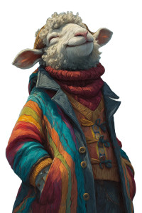 Sheep Boy Portrait Vinyl Car Decal Sticker – Waterproof & UV-Resistant 