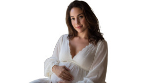 Pregnant Woman Serene Vinyl Car Decal Sticker – Waterproof & UV-Resistant 