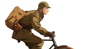 Wwii Soldier Cycling Vinyl Car Decal Sticker – Waterproof & UV-Resistant 