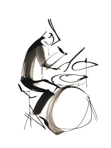 Jazz Drummer Illustration Vinyl Car Decal Sticker – Waterproof & UV-Resistant 