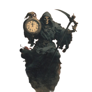 Grim Reaper Clock Vinyl Car Decal Sticker – Waterproof & UV-Resistant 