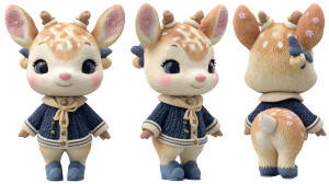 Spotted Deer Figurine Vinyl Car Decal Sticker – Waterproof & UV-Resistant 