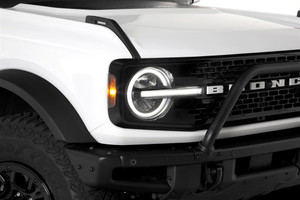 2021-2023 Ford Bronco Headlight Cover Set | Black Round Housing, Clear Lens, LED