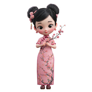 Cheongsam Girl Vinyl Car Decal Sticker – Waterproof & UV-Resistant Cheongsam Girl Vinyl Car Decal Sticker – Waterproof & UV-Resistant